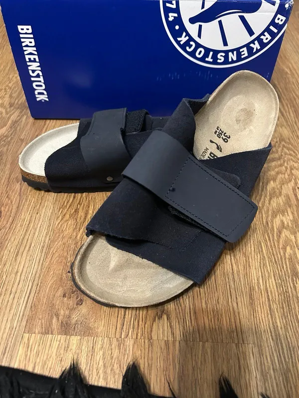 BIRKENSTOCK Kyoto black leather sandals slippers shoes women’s eur 39 new - Image 8