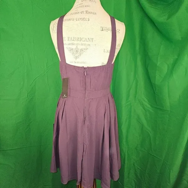 NWT Lulu's Womens Dusty Purple Forevermore Skater Dress Large‎ - Image 2