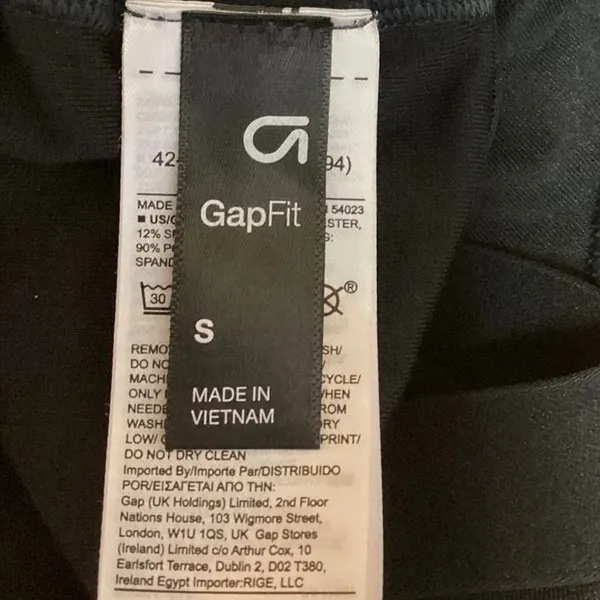 Gap Fit Blue Built In Sports Bra Round Neck Tie Hem Workout Crop Top Size S - Image 4