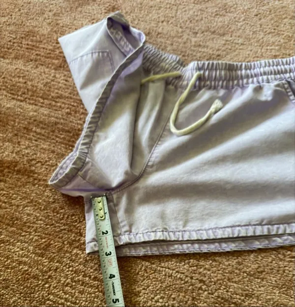 No Boundaries Lilac Acid Wash Drawstring Shorts Size M Cotton Blend - Image 6