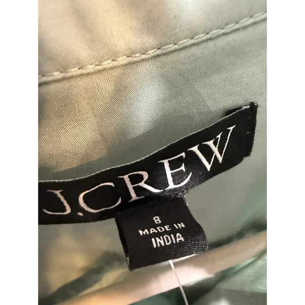 NWT J. Crew Cottage Shirt Dress in Green Sz. 8 - Image 5