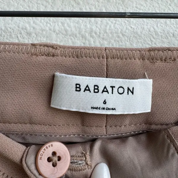 Aritzia Babaton Career Office Wear Slacks Trousers Straight Leg Size 6 Small Tan - Image 2