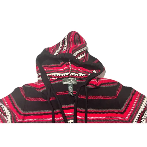 Lauren Active Ralph Lauren Hoodie Women Small Pink Black Striped Wool Blend Zip - Image 4