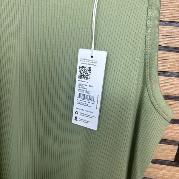 Richer Poorer Green‎ Ribbed Midi Dress Size Large - Image 6