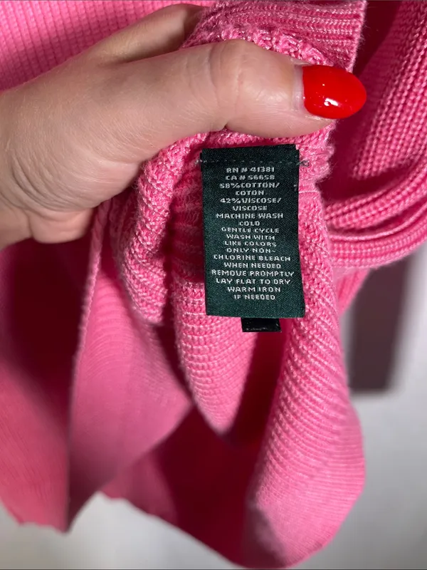 Lauren Ralph Lauren Womens Boatneck Pink Sweater Blouse Small - Image 3
