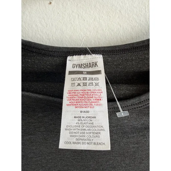Gymshark Vital Seamless‎ Long Sleeve Crop Top Black Marl Thumbholes B1A3D Medium - Image 5