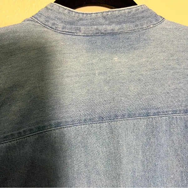 Denim‎ Button-Up Shirt New Frontier Cotton Size Large parent trap 90s - Image 3