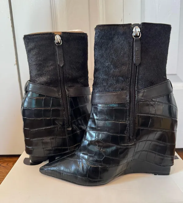 Jorian Crocodile Embossed Leather Bootie - Image 4