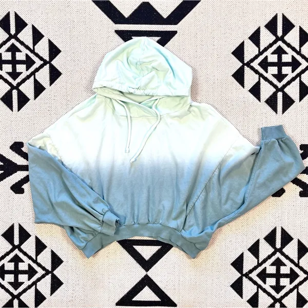 Young Fabulous & Broke Raissa Tie Dye Ombre Cropped Hoodie M/L - Image 5