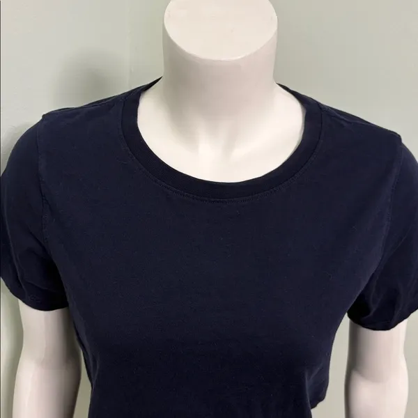 Quince Organic Cotton l Navy Crewneck Tee Shirt Small - Image 2