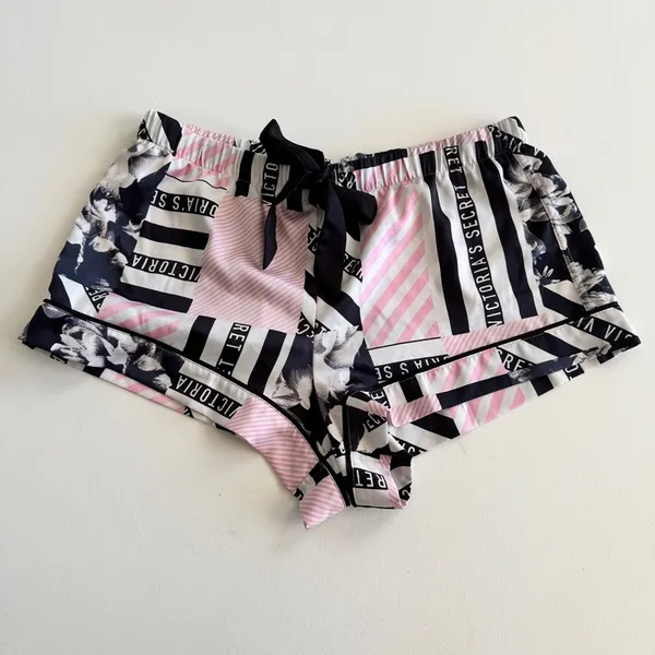 Victoria's Secret - Angel PJ Shorts and Tee in White Pink & Black - Image 2
