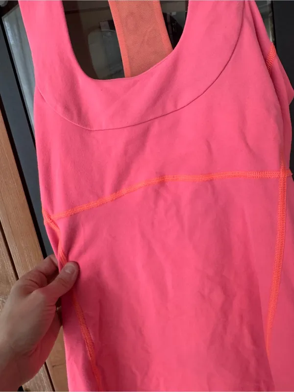 Lululemon Scoop Neck Tank top Luon Neon Flare mesh sports bra racerback - Image 11
