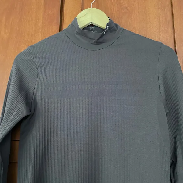Salomon Essential Warm Top Base Layer Mock Neck Long Sleeve Size Large NEW - Image 4