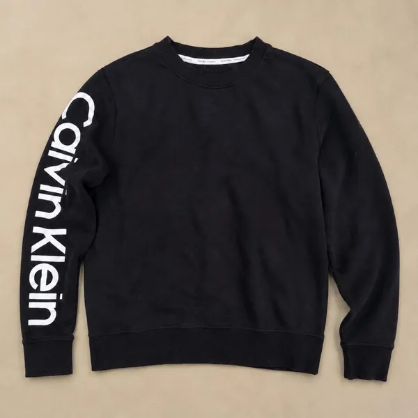 Calvin Klein Black Logo Sleeve Crewneck Sweatshirt Streetwear M - Image 7