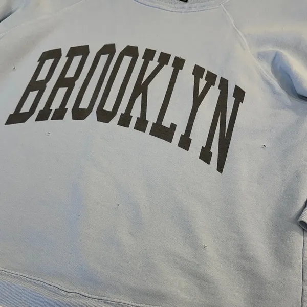 Free People Retrobrand Small Brooklyn Terry Sweatshirt Oversized Blue - Image 5
