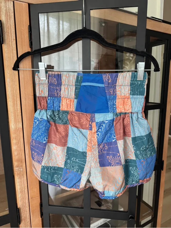 FP Movement patchwork shorts the way home high rise waisted colorful boho preppy - Image 5