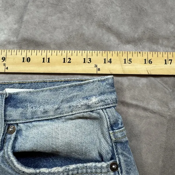 We the Free People Lasso Jean Shorts washed Black distressed‎ Revolve Size 26 - Image 6