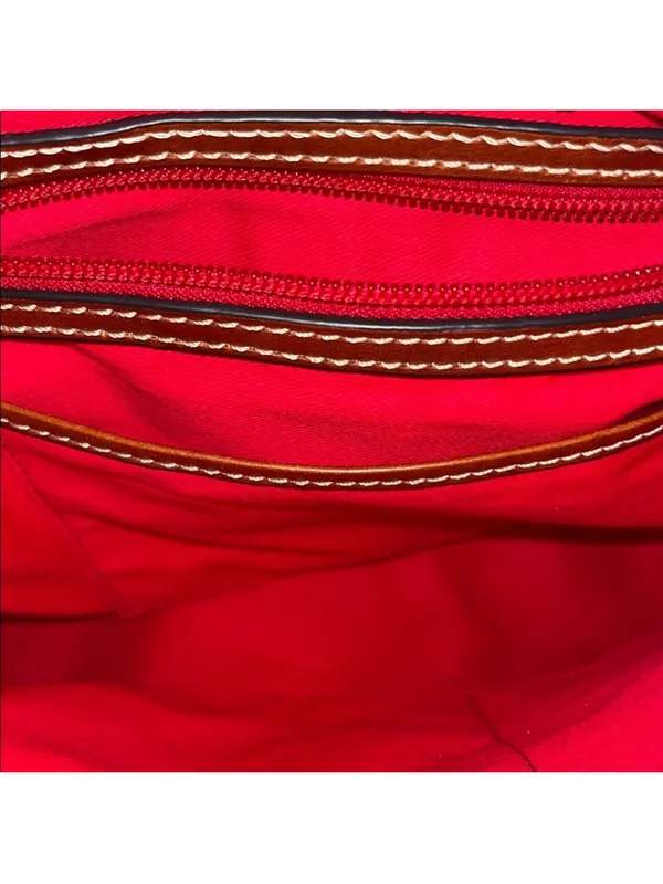 Dooney & Bourke Black Shoulder Hobo with Brown Trim and Tassel - Image 9