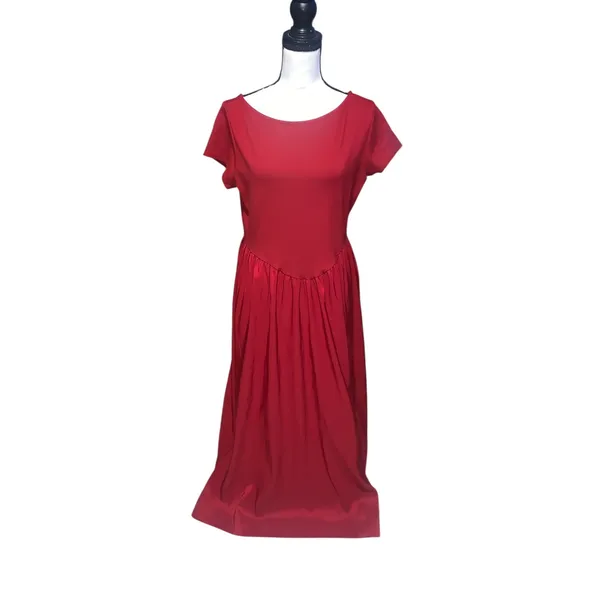 A New Day Women's Backless Knit Maxi Dress Short Sleeve Pockets - Image 3