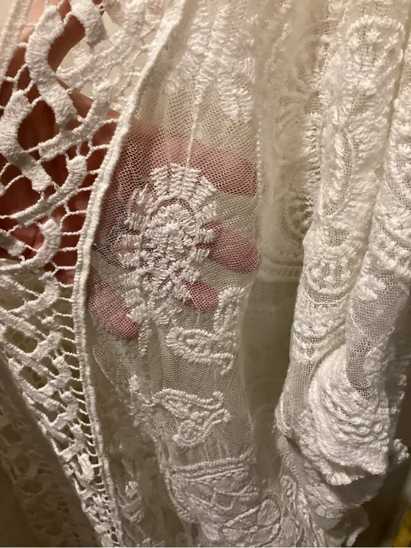 Very J White Crochet Lace Long Sleeve Dress - Image 2