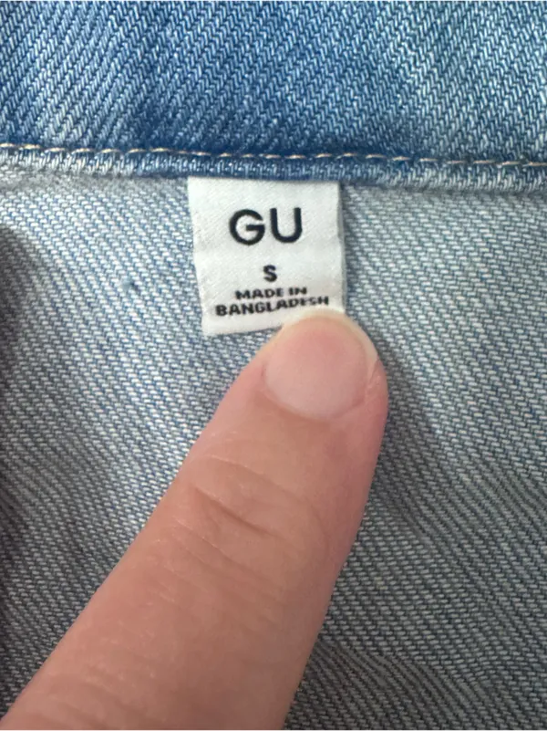 GU Denim Open Collar Shirt Blue - Image 4