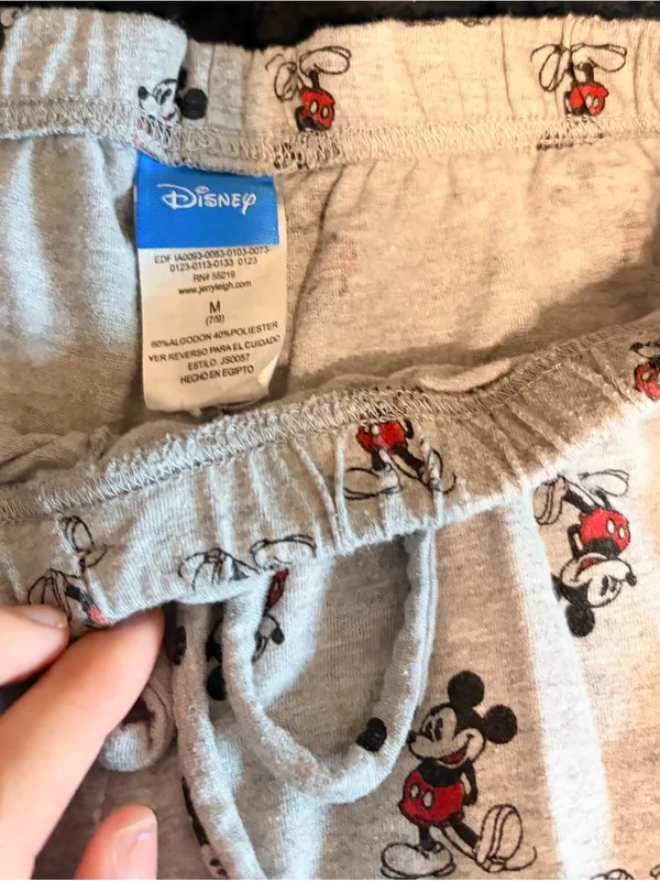 Disney Gray Lounge Shorts with Red Mickey Mouse Print - Image 4