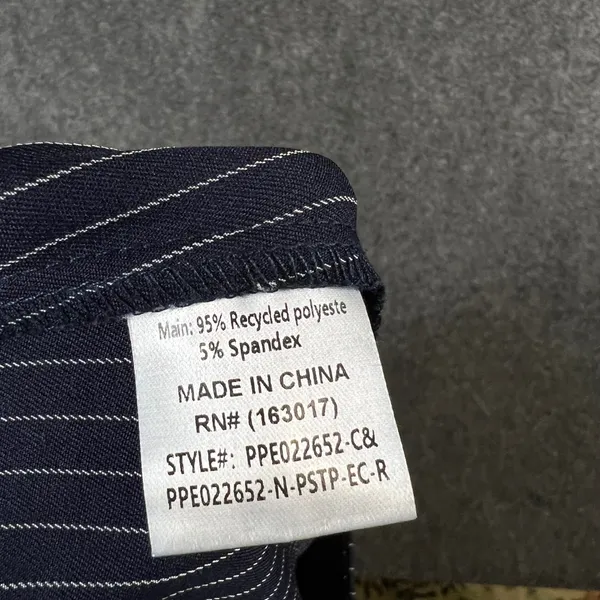 Princess Polly Navy Blue Pinstripe Wide Leg Trousers High Waist Size US 4 - Image 13