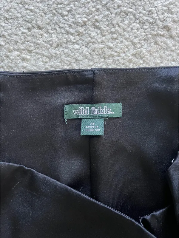 Black satin skirt wild fable - Image 2