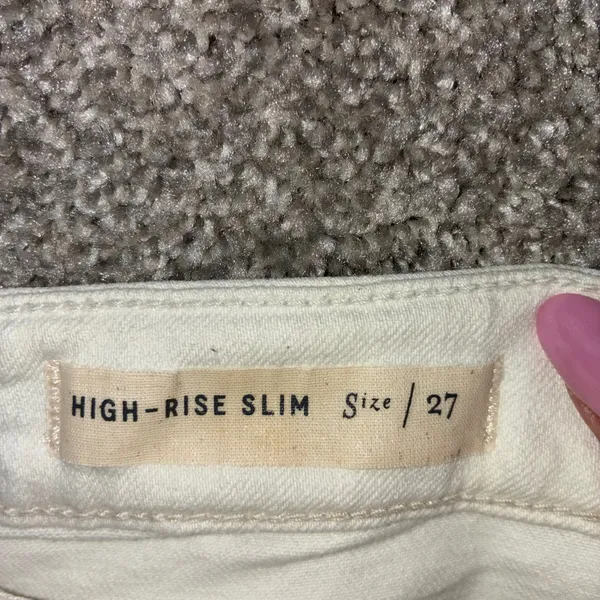 Pilcro & the Letterpress Anthropologie Jeans Womens 27‎ Cream High Rise Slim - Image 5