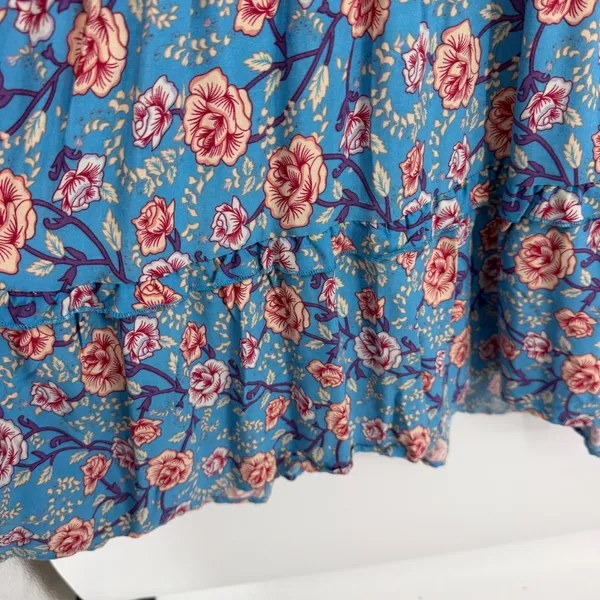 Anthropologie Sunday Mi Amor‎ Floral Tiered Maxi Dress M Boho Tassel Cottage - Image 3