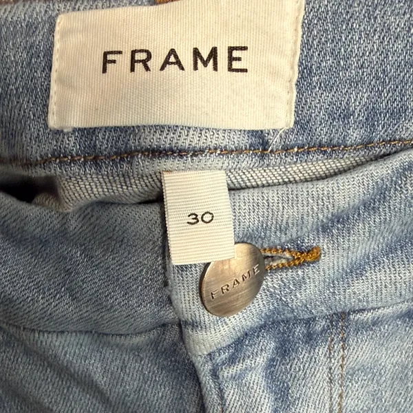 FRAME Le Crop Mini Boot Light Wash Raw Hem Jeans Size 30‎ - Image 3