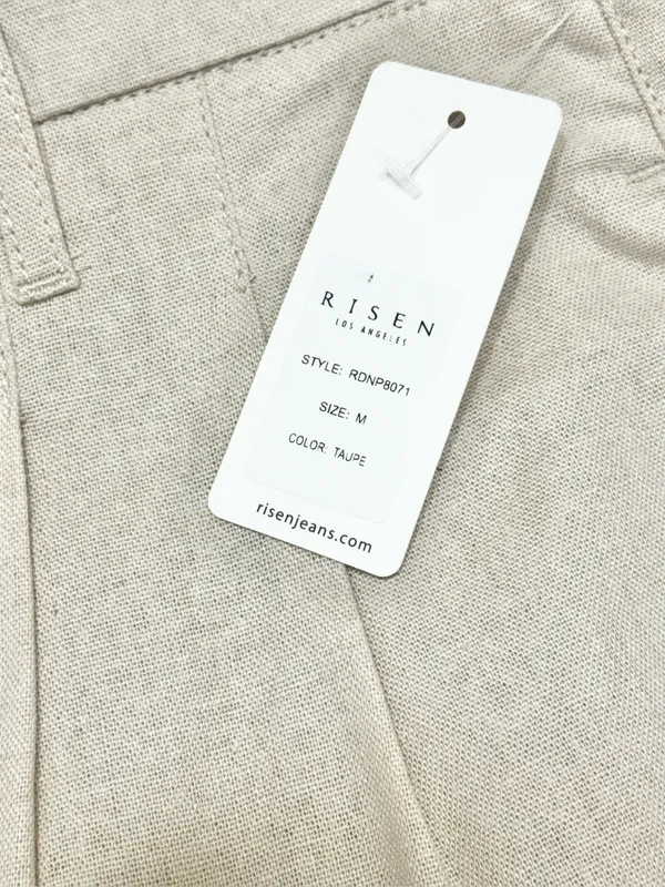 Risen Jeans Linen Blend Wide-Leg Pleated Trouser Pants Size Medium - Image 11