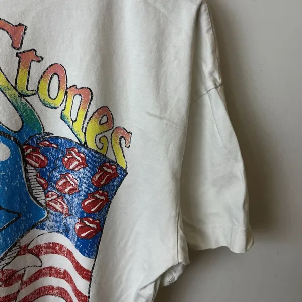 The Rolling Stone Steel Wheels Tour T Shirt Medium M Womens White Single Band - Image 7