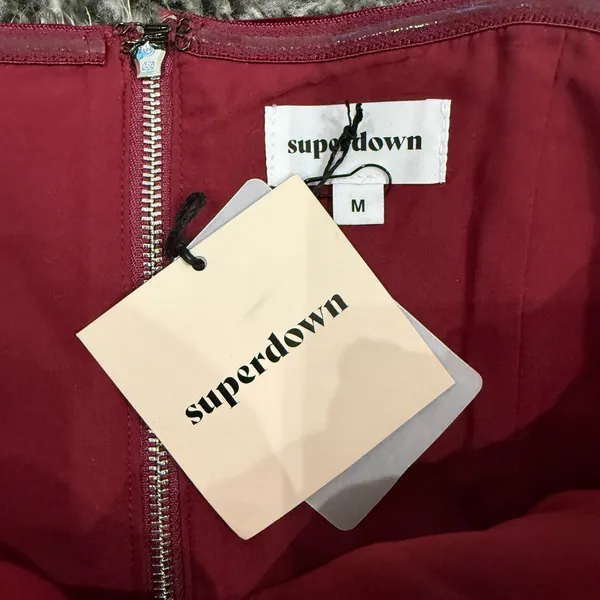 Superdown Eva Sweetheart Top in Oxblood, Size M - Image 4