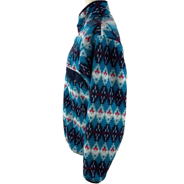 Patagonia Synchilla Fleece Snap-T Pullover Forest Carpet Deep Sea Blue Small - Image 9