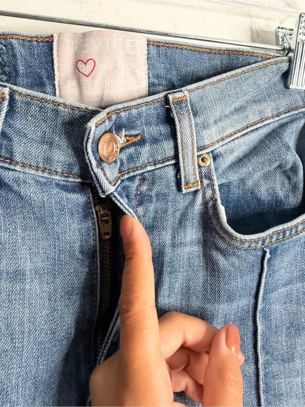 Revice Denim Star/Venus Crop Jeans Stargazer Size 24 Two Tone Y2K Streetwear - Image 8
