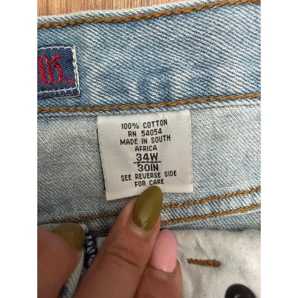 Vintage Bugle Boy Jeans 705 34x30 Light Wash‎ 90s Straight Leg Denim - Image 7