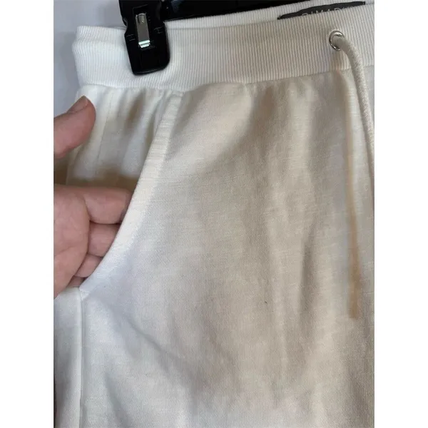 Primark Sweatshorts Womens Size S Ivory Drawstring Waist Pockets - Image 4