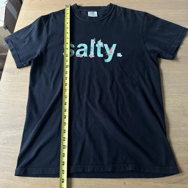 "Salty." Comfort Colors 100% cotton T-shirt Black M Tropical Conscious Veg - Image 7