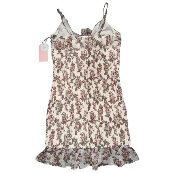 Blashe Floral Mini Dress Womens Small NWT Cottagecore Ruffle Hem Spaghetti Strap - Image 3