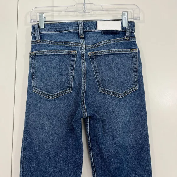 RE/DONE Size 25 Blue Stretch High Rise Ankle Crop Jeans - Image 6