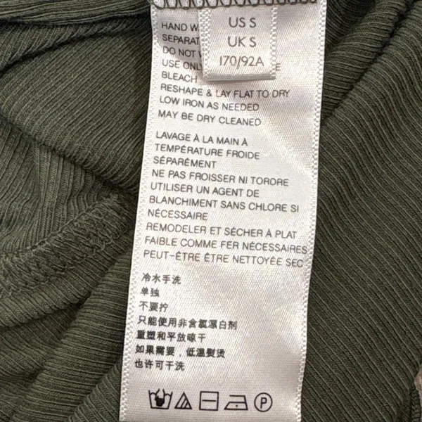 Free People Shimmy Shake Top‎ Army Green Ribbed Oversized Low Open Back Small - Image 6