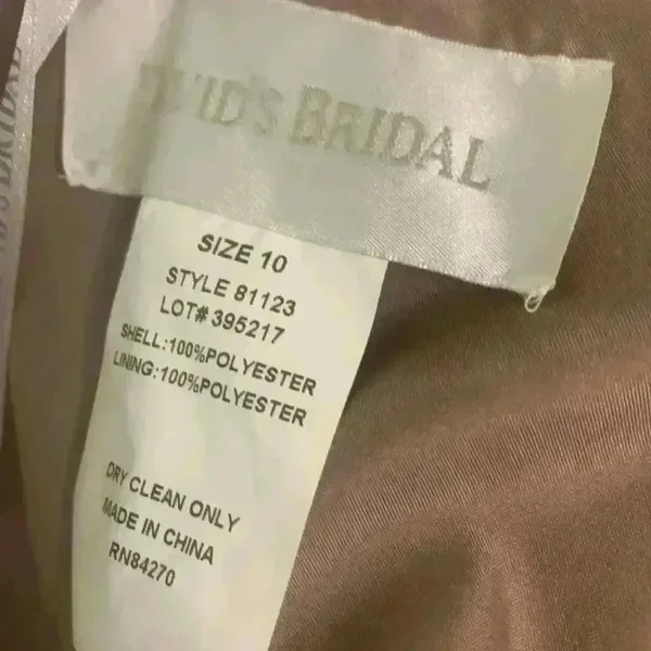 DAVIDS BRIDAL WOMENS BEAUTIFUL MOCHA FORMAL/Prom DRESS SIZE 10 K-8 - Image 11