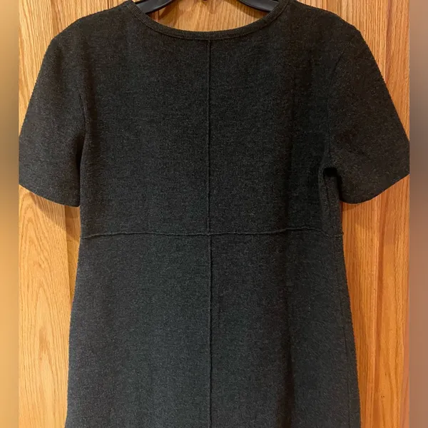 ZARA Dark Gray Short‎ Sleeve Crewneck Cotton Blend Soft Mini Dress Size Small - Image 15