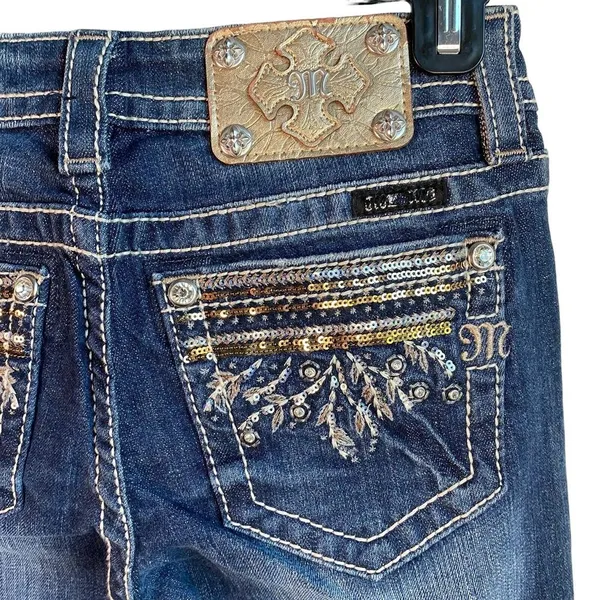 New Miss Me Jeans Womens‎ Sz 26 signature super skinny Denim Embellished Pockets - Image 9
