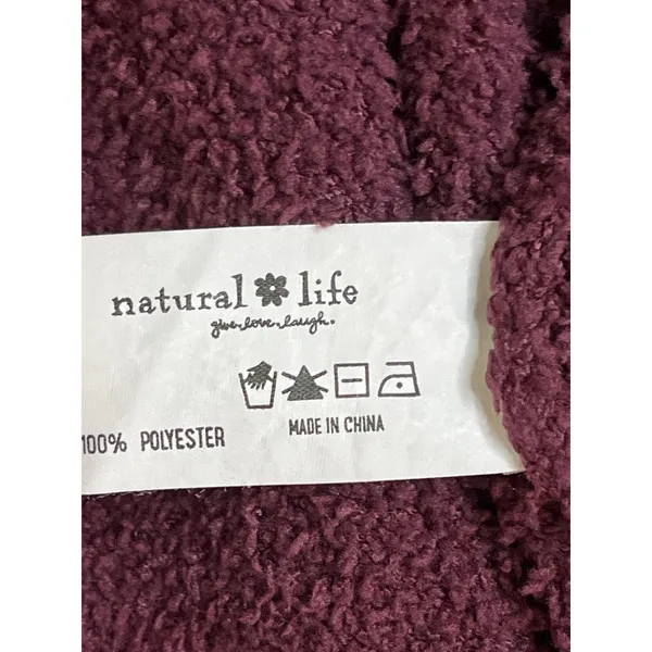 Natural Life Cozy Up Sweater Dress Purple Maroon Knit Cozy Long Sleeve Size L - Image 7