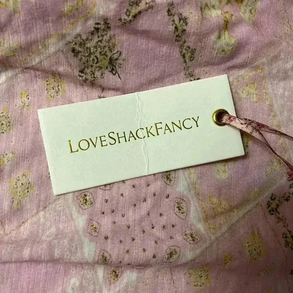 NWT LOVESHACKFANCY Women's Ismay Cropped Embroidered Tank Top Pop of Pink L - Image 7