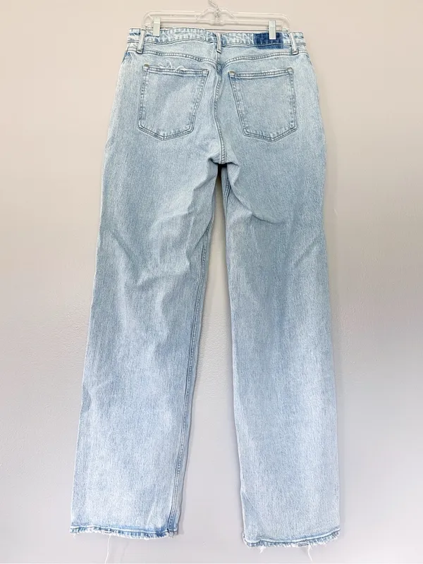 Abercrombie Curve Love 90s Relaxed High Rise Jeans Light Wash 32/14 XL Length - Image 13