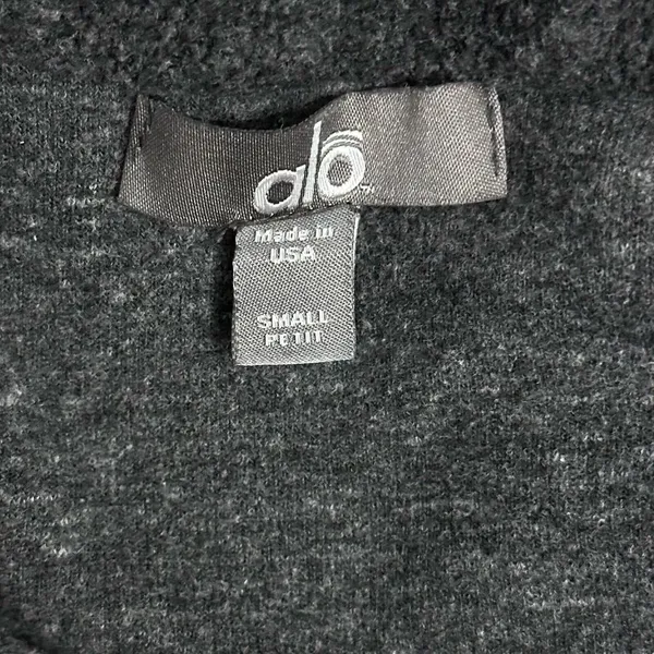 ALO Jacket Size Small‎ Petite Hooded Pockets Full Zip Charcoal Grey - Image 11