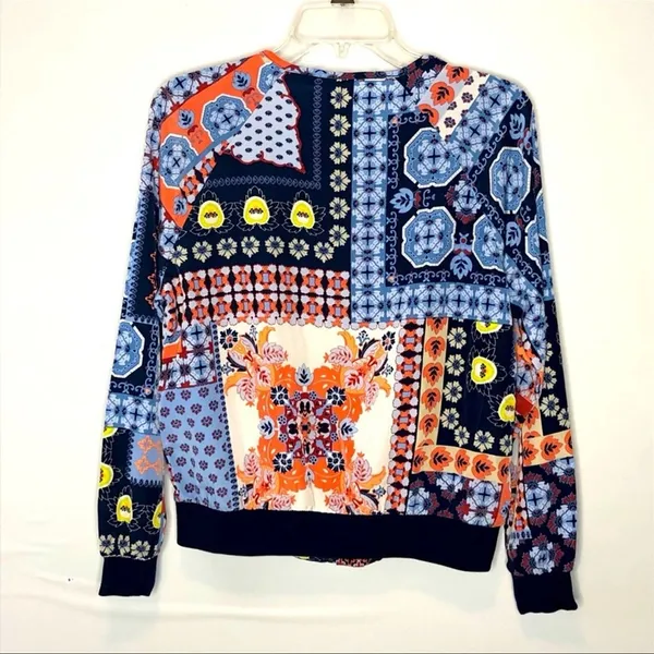 NY&C New York & Company Patchwork Quilted Bomber Jacket Small Cottagecore - Image 13